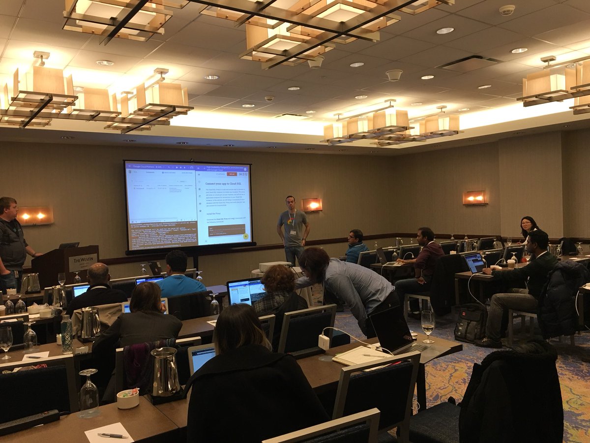 jer_s's tweet image. Alexis and Gabi doing a hands on lab about PostgreSQL HA with Kubernetes, a platform I want to learn more about. It’s hour 1 and lots of great sessions already - thanks #PostgresConf organizers!