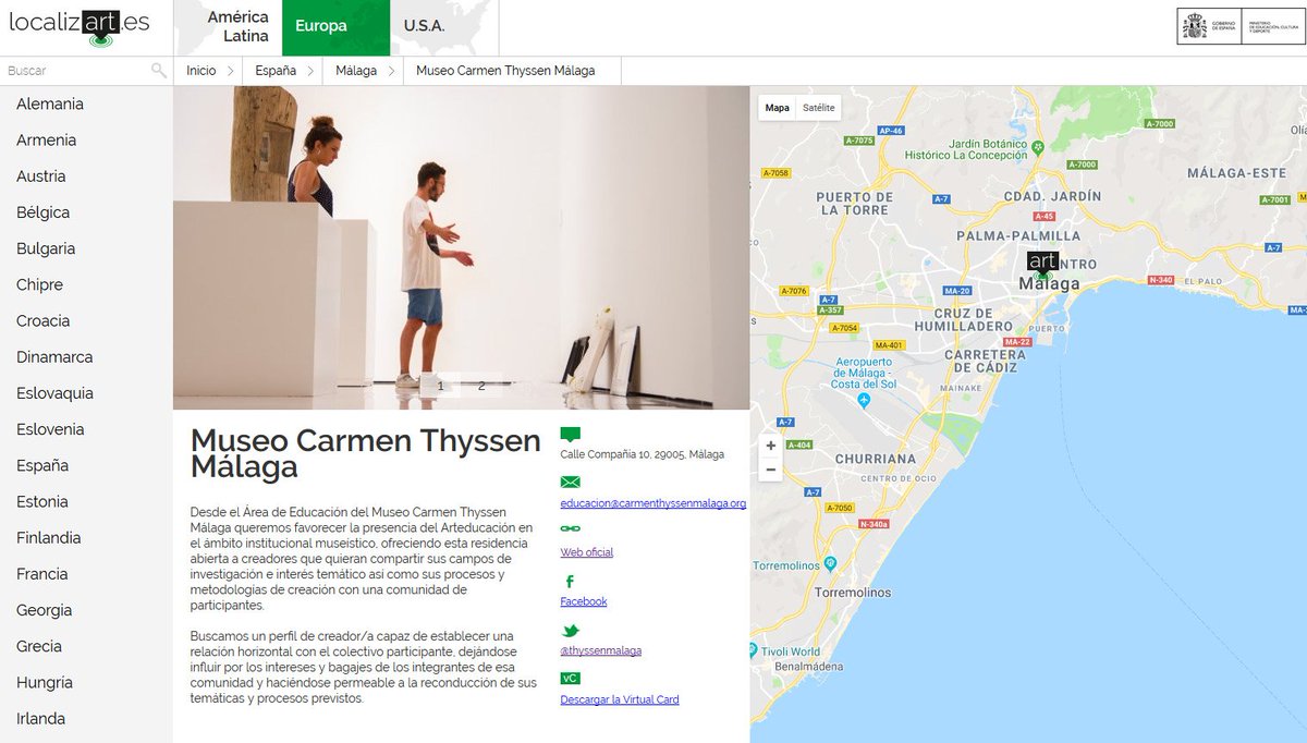 thyssenmalaga's tweet photo. La #Residencia de #Artista del Museo en #localizArte: Localizador de residencias y espacios para la producción artística en Europa. #ArteEducación. Abierta convocatoria. Envío de proyectos hasta el 3 de mayo. https://t.co/UkYDd2eigd @PromociondeArte @educaciongob https://t.co/BL1tyun1H9