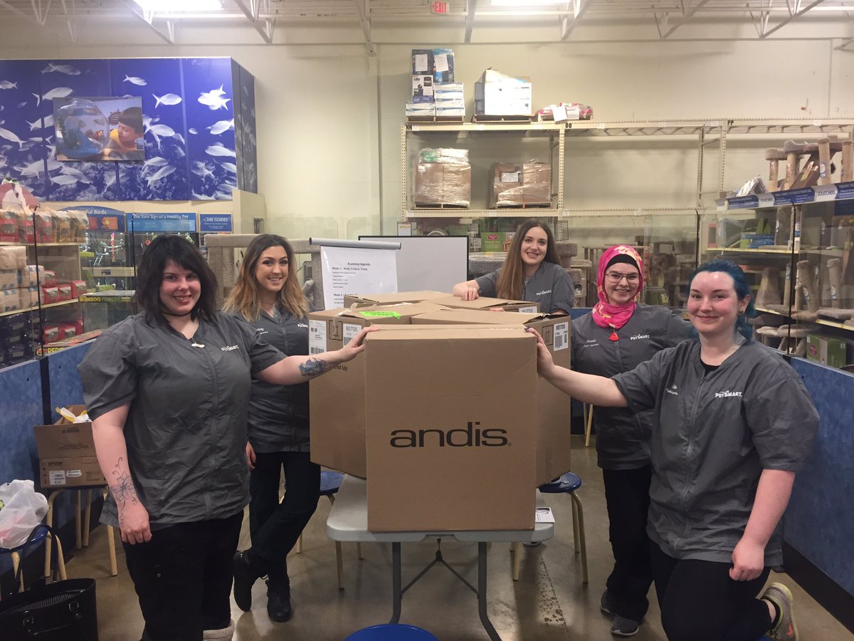 1st day of their new careers! Welcome to Day 1 of #PetsmartAcademy excited to be here and open their new tool kits from #Andis! Let the adventure begin. #LoveWhatYouDo <a href="/grammar2824/">Amy Graham</a> <a href="/SaxonAbSk/">Saxon Wong</a> <a href="/ThatJenKelly/">Jennifer Kelly</a> @BrandenKennedy3 <a href="/NicoleMorris_QE/">Nicole Morris</a>