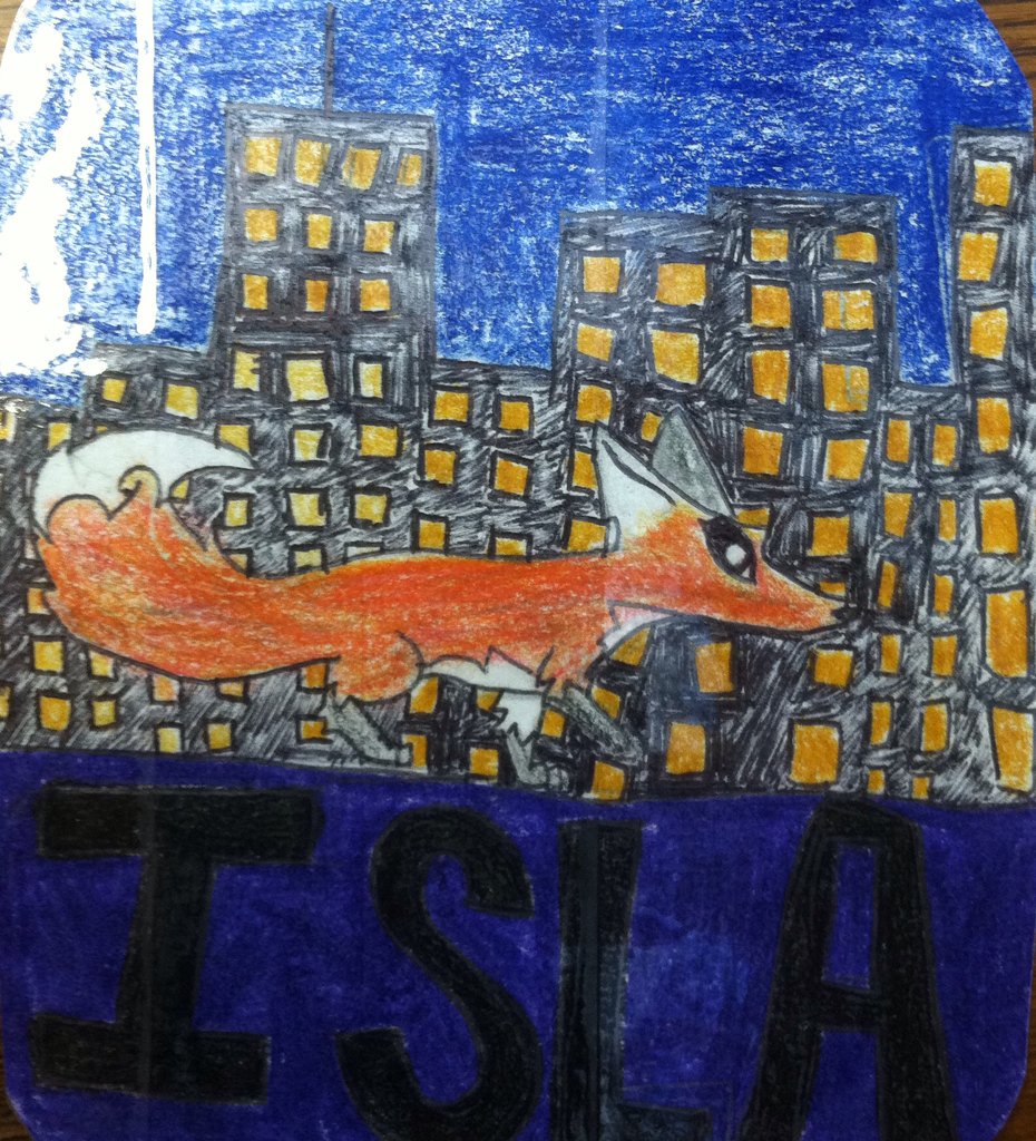 Librarystm's tweet image. Beautiful Foxcraft artwork by Violet for @UsetheSchwarz77 &apos;s 6th grade English class! Check out @Inbalinka &apos;s book!