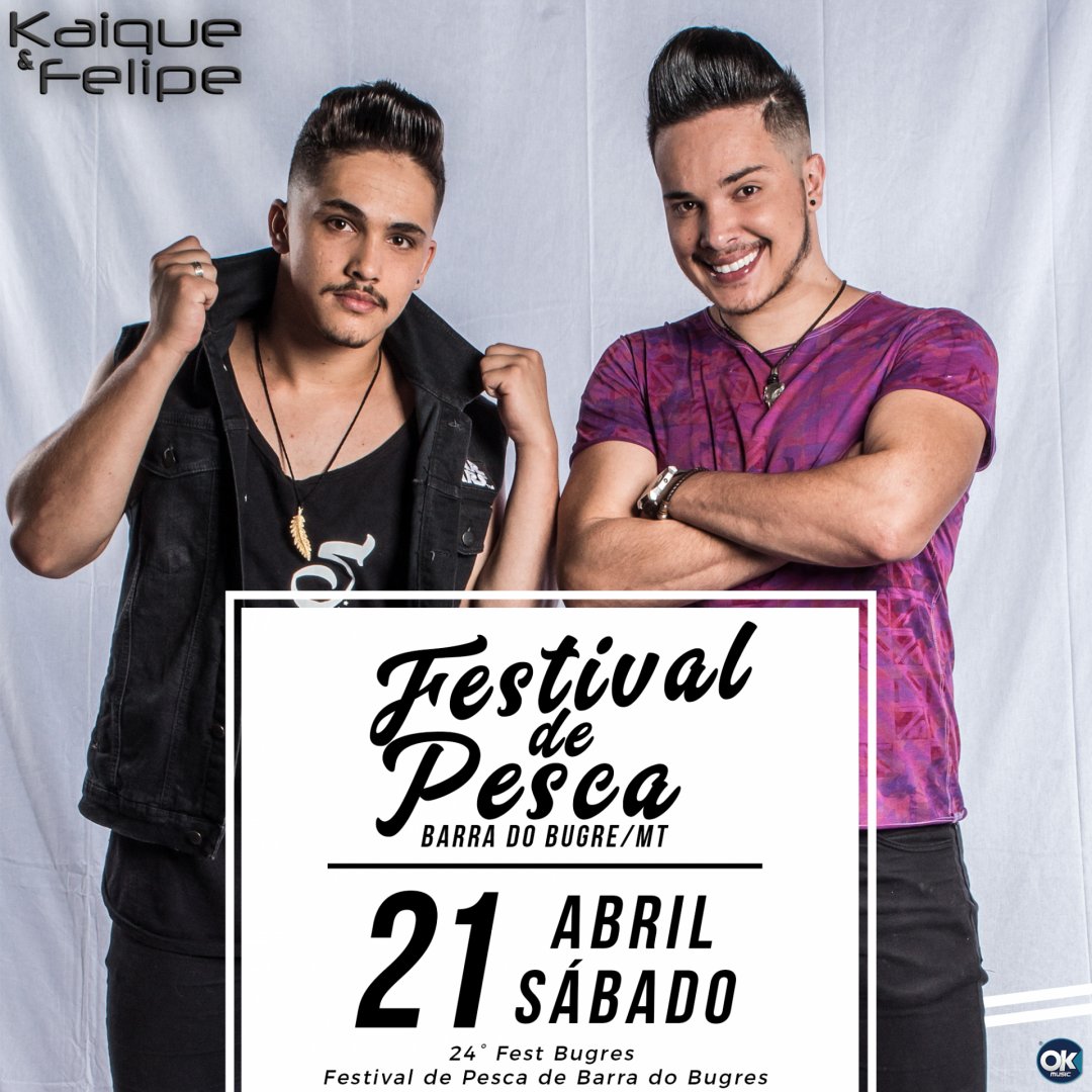 _okmusic's tweet photo. #Repost @Kaiqueefelipe ... Amoreesss, sábado temos encontro marcado em Barra do Bugre/MT no 24° Fest Bugres!!! #KaiqueeFelipe #OkMusic 💥✌😜 https://t.co/Nc9iOWTM7a