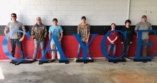 CityofCayce's tweet photo. On Friday, the 12th Street Fire Station hosted a lunch for our Airport High School and Brookland-Cayce High School students who created the City of Cayce sign! Thank you to our amazing Cayce Firefighters for this lunch! #TimeForCommunity #TimeForThanks https://t.co/E5RoheAXbn