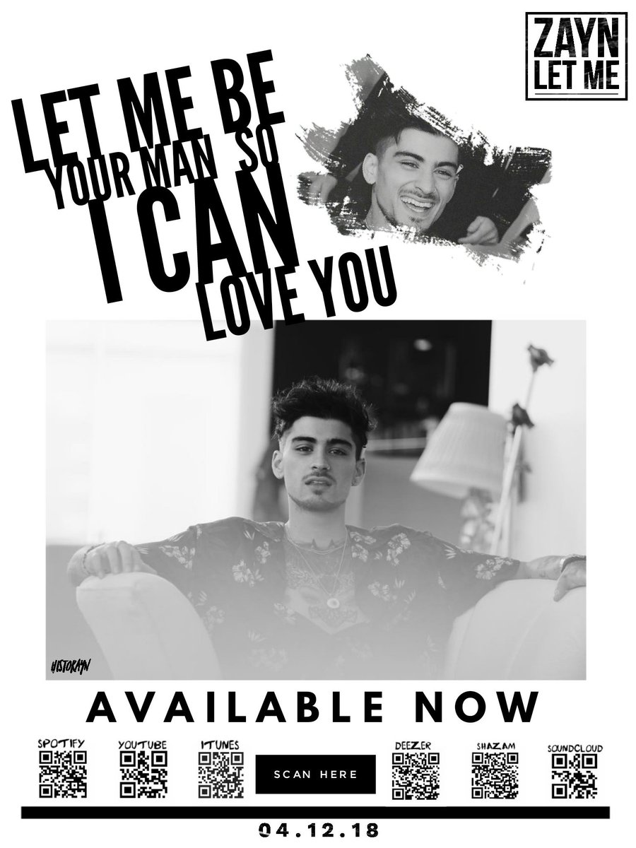 icaruzouis's tweet photo. New promo! Feel free to print this out and spread it around your city/school! Don't forget to stream,watch,shazam and buy the song ! This masterpiece deserves more π (this is so simple but took me ages lmao) @inZAYN @zaynmalik #LetMe #LetMeOutNow #StreamLetMe #LetMeMusicVideo https://t.co/nc7cv10kul