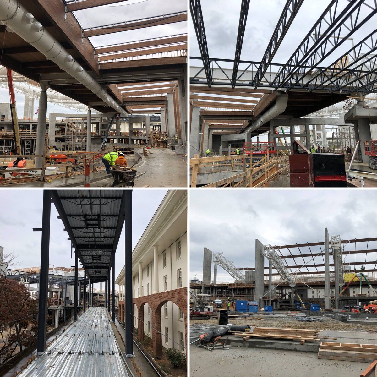 EMCNashville's tweet photo. Second and third floor #pools, #connector, and #roof framing making progress @GaylordOpryland @BLURworkshop #DFChase,Inc. #Ben_Faris #structuralengineers #allstates #Nashville #Tennessee #hotel #pools https://t.co/hgliVbDR5z