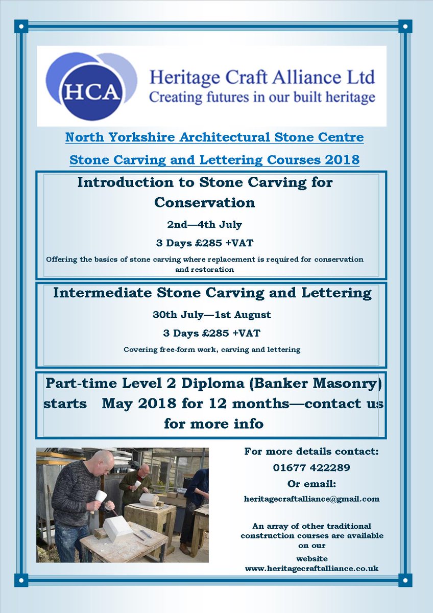 Lots of #stone #masonry #courses to choose from this spring.  Contact us for more details 01677 422289