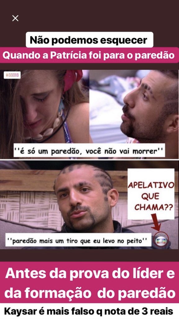 marcosboiago's tweet photo. #ForaKaysar #bbb18 #NOTADE3 https://t.co/rEe7tT2cG0