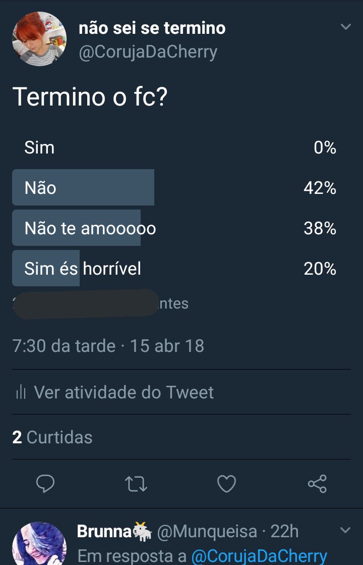 CorujaDaCherry's tweet photo. Ok, ta-se bem bem para votar em "sim" vão logo votar nesse esquece tá com muito voto tipo se vcs não querem que eu fique no fc,não se armem  que querem tou cause viu https://t.co/zLEOBryzbK
