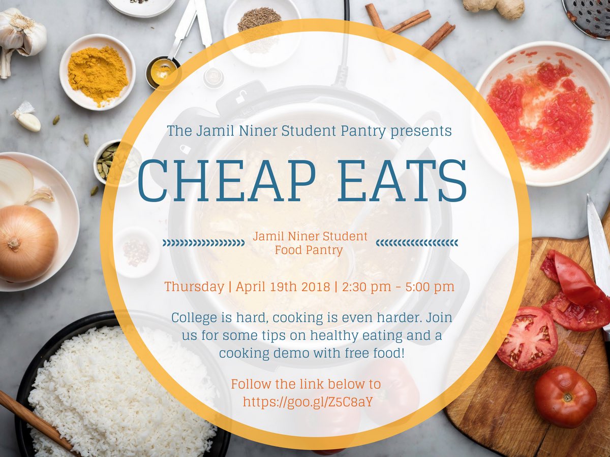This Thursday with <a href="/UNCCdining/">UNC Charlotte Dining Services</a> we will be learning how to make Sweet Potato and Black Bean Quesadillas at the Food Pantry! Click this link to RSVP: goo.gl/Z5C8aY