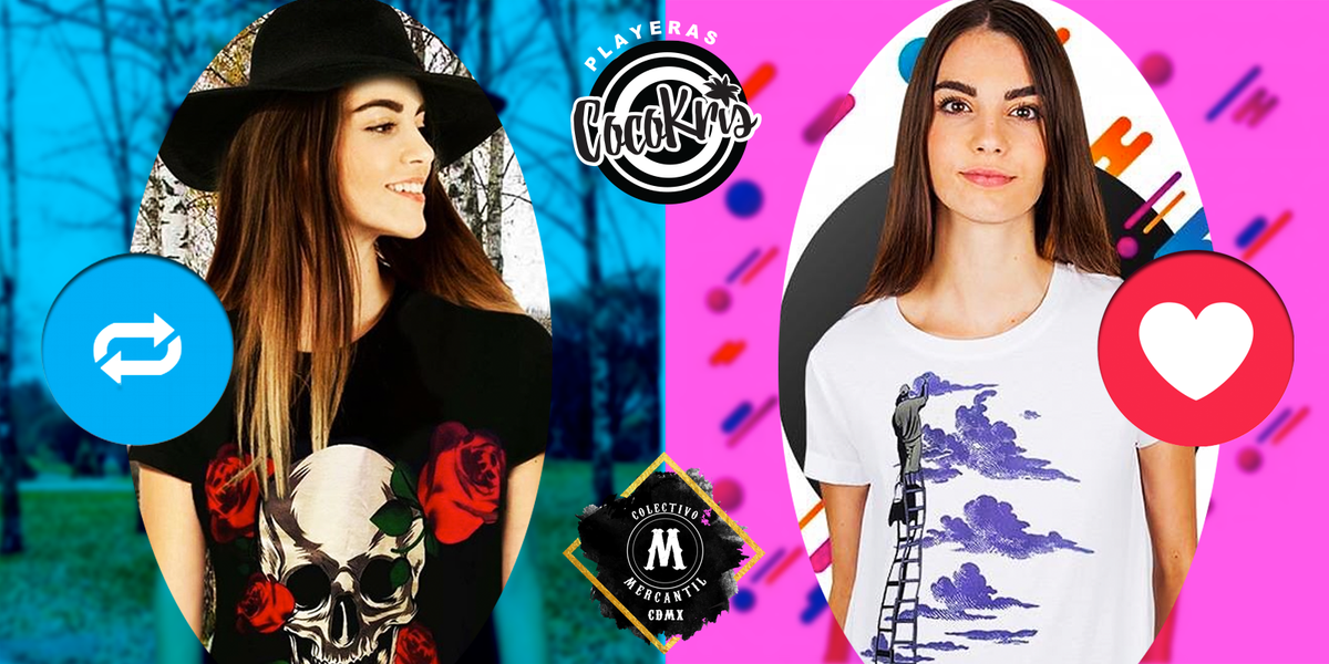 ColectivoCDMX's tweet photo. Es momento de escoger, playeras mágicas que cambian de color o diseños únicos que brillan en la oscuridad de @CocoKrisMX. #ConsumeLocal #DiseñoMexicano #MásQueUnBazar #FelizLunes https://t.co/jaVDOxkbV9