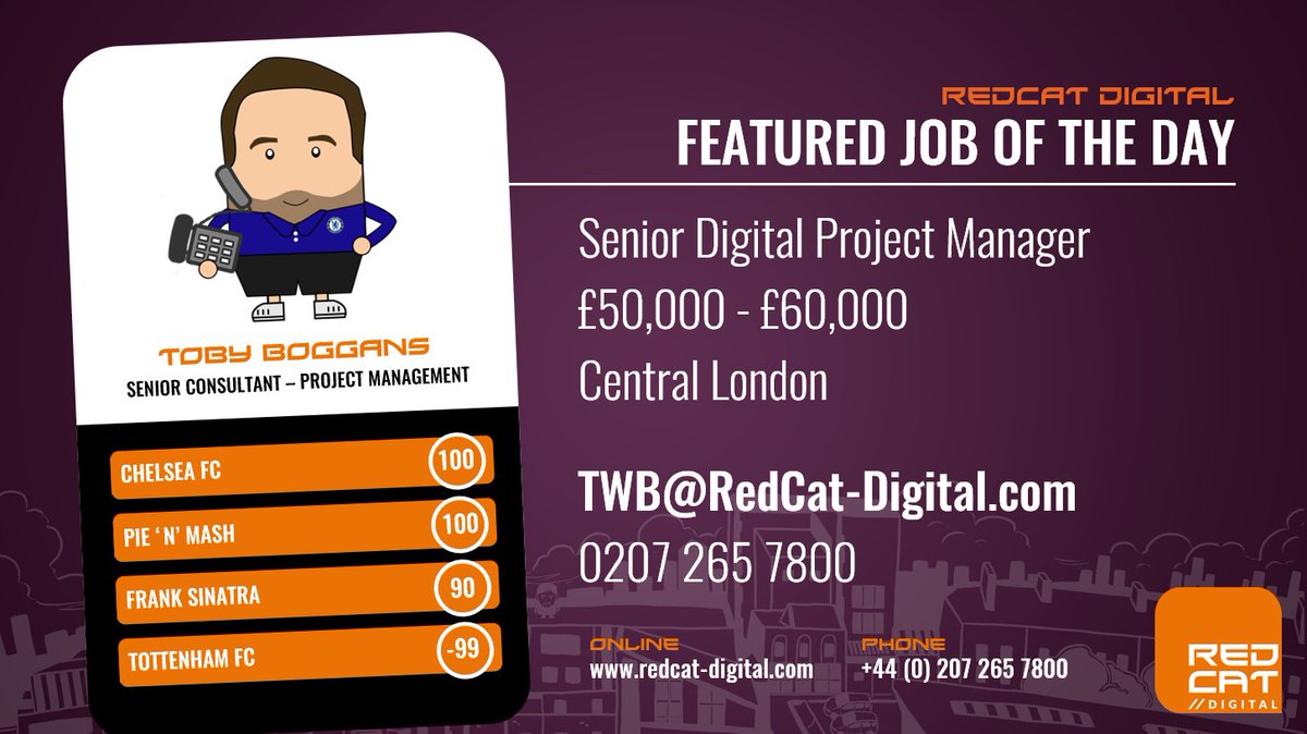 RedCat_Digital's tweet photo. #hiring a senior #digital project manager to join a #creative #advertising agency based in #London. You’ll be working on a key account across large #digital #web build projects and become a key member of #staff https://t.co/xurbEs8AeL https://t.co/SZDANT5GzC