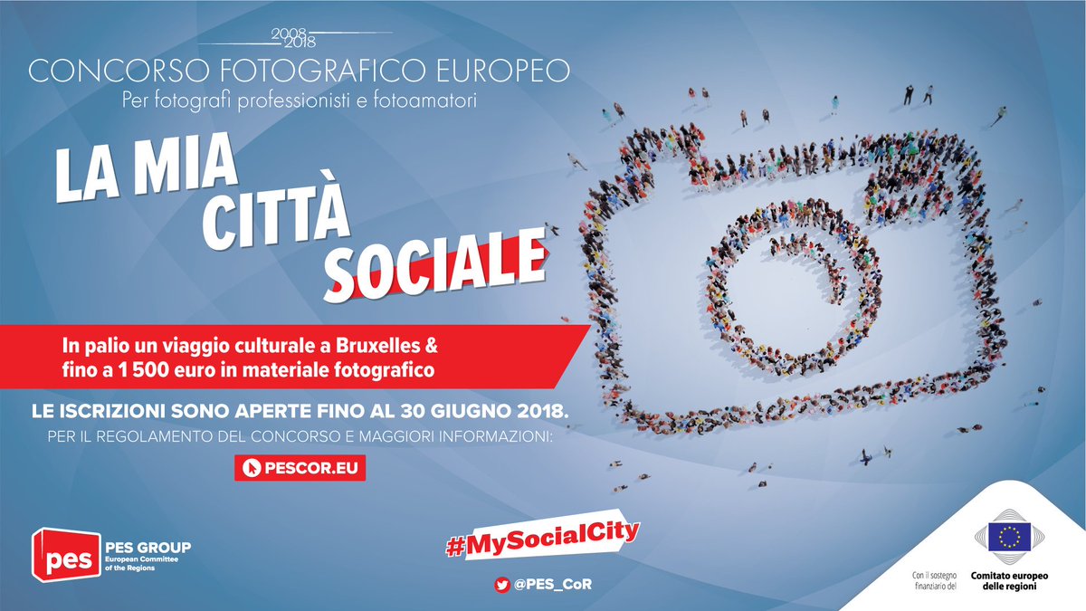 PES_CoR's tweet photo. Quanto è "sociale" la tua città? Fotografala e partecipa al nostro concorso europeo #MySocialCity https://t.co/pTUgJrlXeS  #fotografia https://t.co/MuKQujNzrE