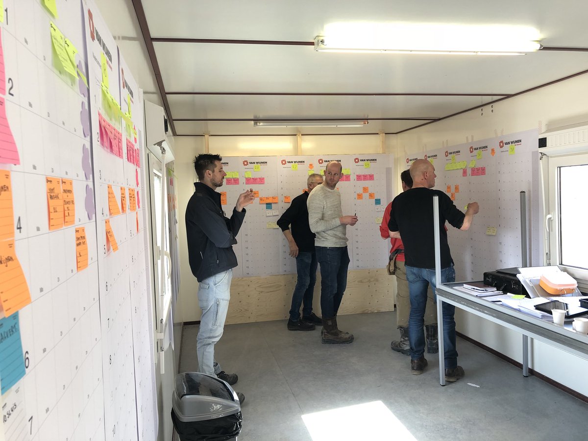 Lean plansessie voor de ruwbouw van ons project Pakhuysen. Uiteraard samen met onze partners. <a href="/VanWijnenGroep/">Van Wijnen</a>