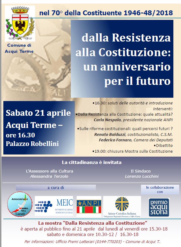FGarbarino's tweet photo. In #valleBormida un florilegio di iniziative per festeggiare e celebrare il #25aprile @ANPIValBormida @ANPIValBormida. Tra le tante ecco 3 occasioni @ #acquiterme #monasterobormida #ponti. #OraeSempreResistenza! @Albarellomarco @stefaniaterzi @apulderico https://t.co/9Kr3Jxmffm