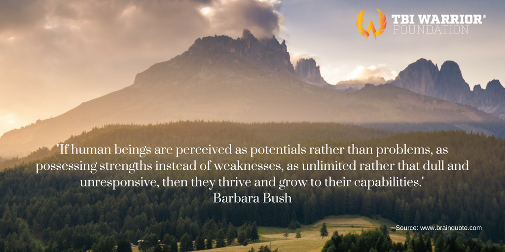 TBIWarrior's tweet photo. Our prayers are with Barbara Bush and the Bush family. During this time of reflection, we are deeply grateful for all your service to this nation. We couldn't agree more with this powerful quote. https://t.co/p08oof9hNX