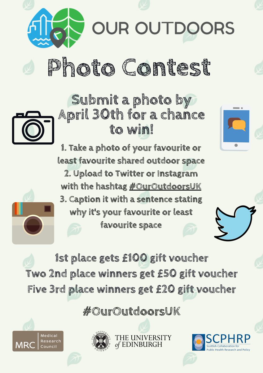 OurOutdoorsUK's tweet photo. Have you entered our photo competition? Upload a photo of your favourite or least favourite shared outdoor space to Twitter or Instagram with the hashtag #OurOutdoorsUK by April 30th for the chance to win prizes up to £100! #PhotoCompetition #FavouriteSpaces #OurOutdoorsUK #Win https://t.co/lPHWvtARKJ