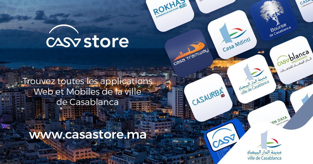 abenouhoud's tweet photo. @CasaStoreMa Trouver toute les application web et mobile de la ville de Casablanca #SmartCity #SmartCities #WeCasablanca #smartcityexpocasablanca #CasaBlanca #CasaWe #Maroc #Morocco https://t.co/TxUyIJ7IAC
