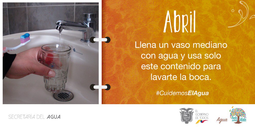 Si para lavarte la boca recoges agua en un vaso mediano ahorras unos 550.000 litros de agua a lo largo de tu vida. #CuidemosElAgua