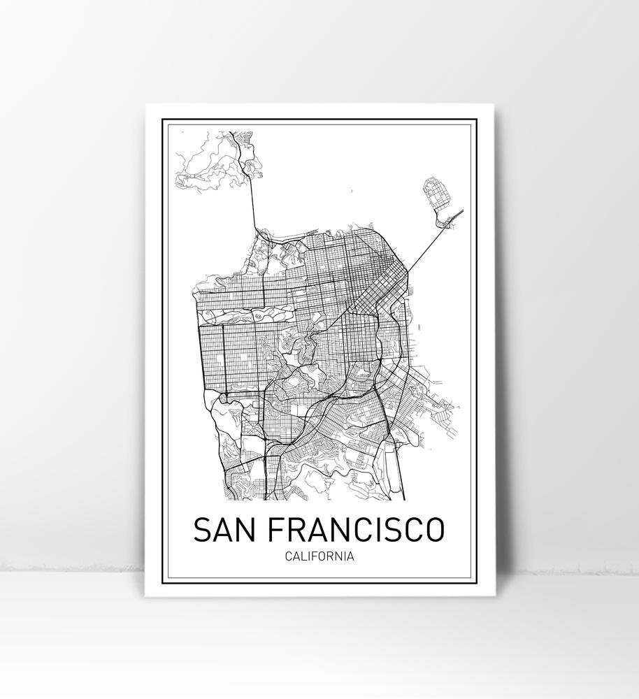 San Francisco Map, City Map Poster, $16.00 amzn.to/2JNjfJm