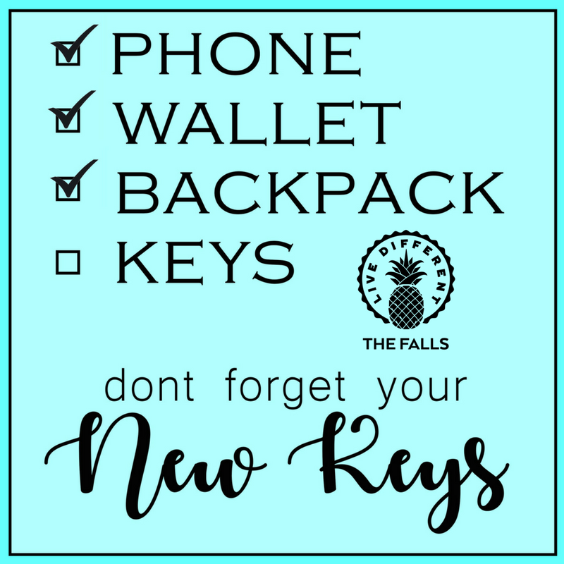 fallsofcolumbia's tweet photo. Stop by the main office 9-6 this week to pick up your new keys so we can get those locks switched out! You can even pick up some great snacks while you're here! #DontForgetYourKeys #LiveDifferent https://t.co/mW9Unghux6