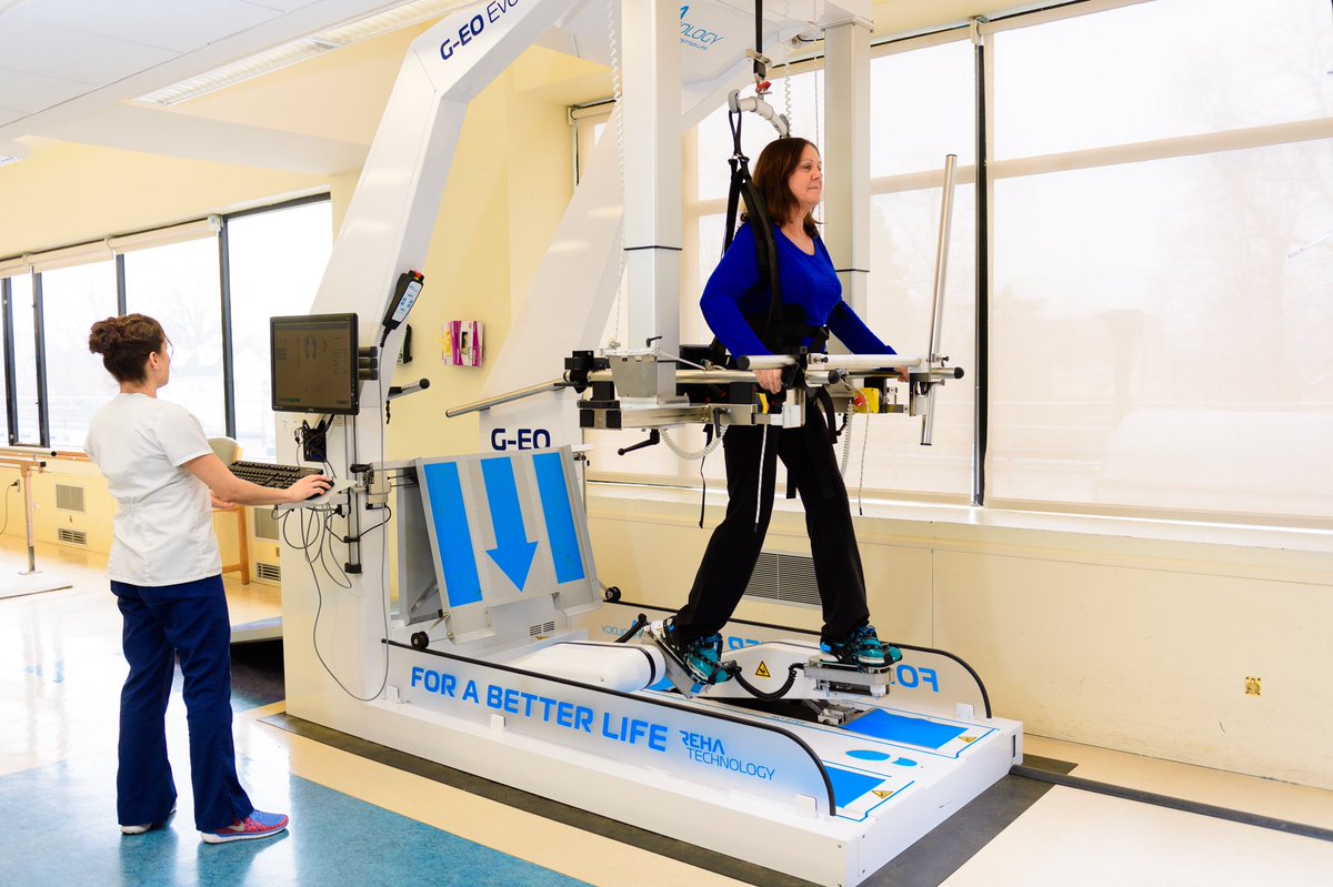 NorthwellHealth's tweet image. See how this G-EO #robot is transforming rehab care for patients with brain and spinal cord injuries during a Facebook LIVE Demo today at 12:30 PM: bit.ly/2BdG1rM