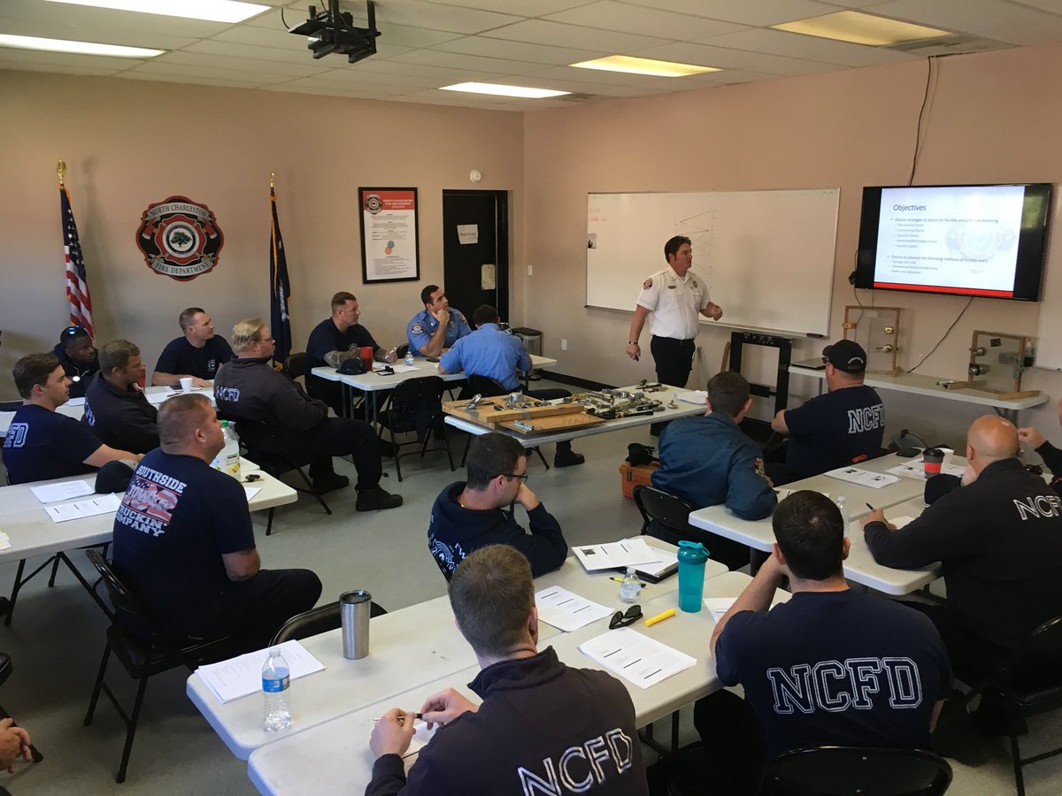 NCFDTraining's tweet photo. Day 1 of the NCFD Truck Academy underway. Strategies, tactics &amp; tasks in the classroom today, Hands-on the rest of the week. More pictures to come. https://t.co/jk5dY9aDYm