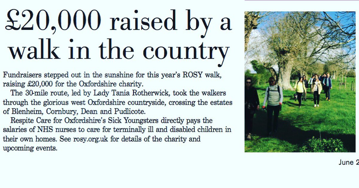 We’re on countdown to our annual ROSY 30mile walk this Saturday. Hope everybody has good shoes, supplies of compeed, has begun carb-loading and hydrating? Only joking... but not about the compeed. #fundraising #walk #oxfordshire #respite #respitecare #nurses #childrenscharity