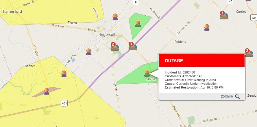 Hydro One On Twitter Hi Jeremy Crew Are Currently Working In The Area And The Estimated Time Of Restoration Is 3 00pm The Map Has Been Updated See Image Below Continue To Monitor