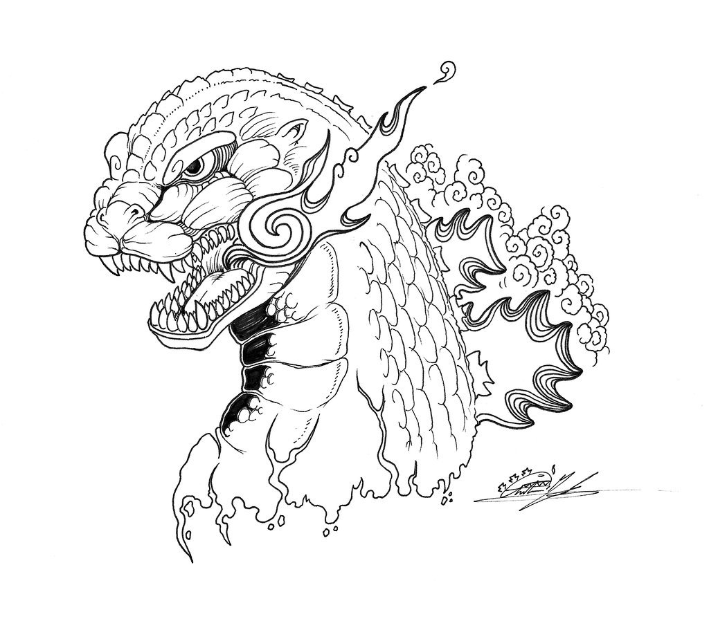 Godzilla Drawing Tattoo Design Kaiju PNG 900x1177px Godzilla Art Bald  Eagle Blackandwhite Coloring Book Download Free