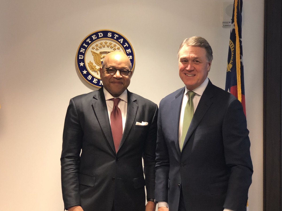 Meeting today with GA Senator David Perdue to discuss how we might collaborate to support our shared goals. He is an active supporter of #HBCUs in the senate.