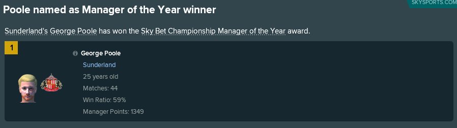 FM__GP's tweet image. Proud to have been named Manager of the Year in my first season in football management - onwards and upwards! #SAFC 🎉🎊🍾
