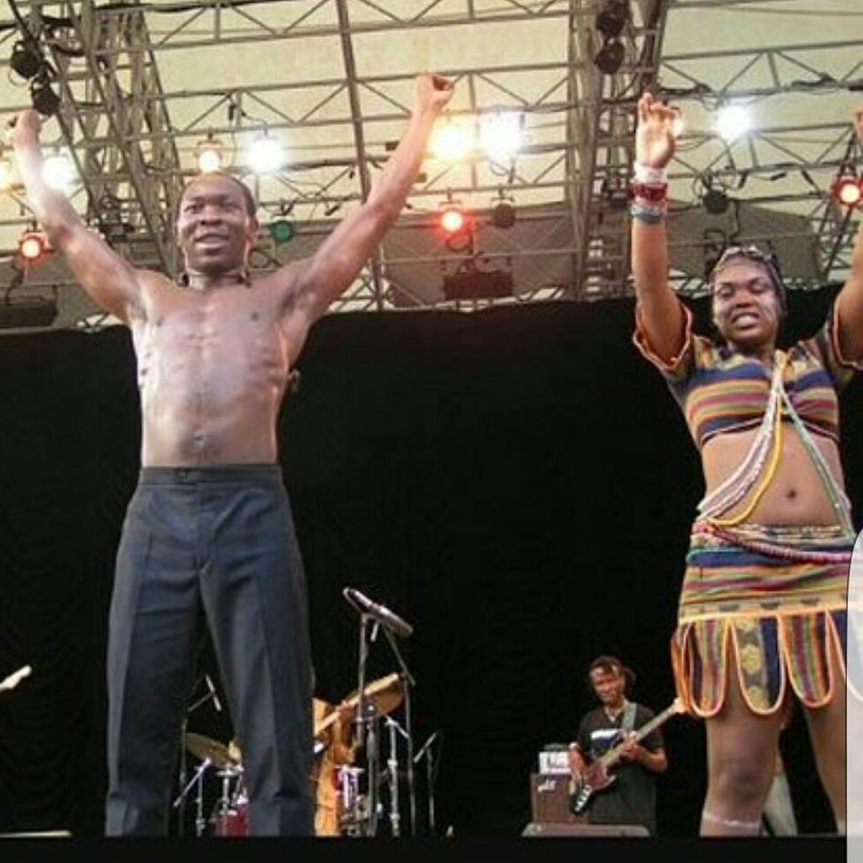 Egypt80Band's tweet photo. It's a Motúnráyọ̀ Aníkúlápó-Kútì kinda Monday folks... @mo_kuti @RealSeunKuti Kalakuta Royalty by all standards!!! These two have a bond... #SeunKuti #BlackTimes #FelaKuti #SeunKutiandEgypt80 #StruggleSounds #StrugglePeople #MotherlandMusic #Kalakuta @Afrobeat_World @felakuti https://t.co/UKgThx8jIw