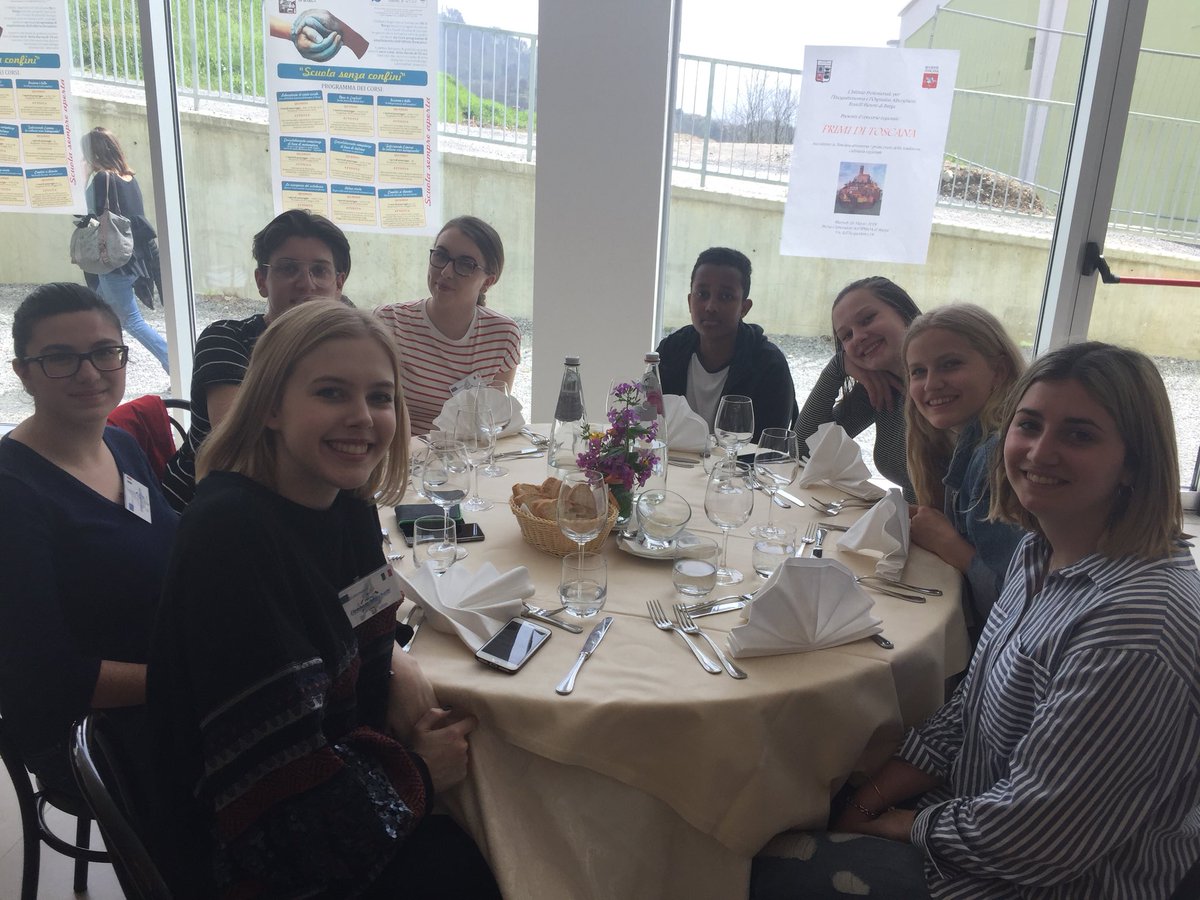 cpsetanta's tweet photo. Kiara and Ahmed teaching Italian students about Ireland, Ms Whooley presenting a gift to the Mayor from Cps, lunchtime in the school restaurant and exploring the village of Barga. #erasmusplus #sycas 🇮🇹 SM KW https://t.co/KLsalW9eVG