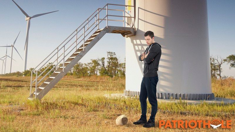 PatriotHole's tweet photo. The Dangers Of Clean Energy: A Wind Turbine Popped This Man’s Brand-New Volleyball https://t.co/mxXQUmOQWy https://t.co/N7UtCAbwxL