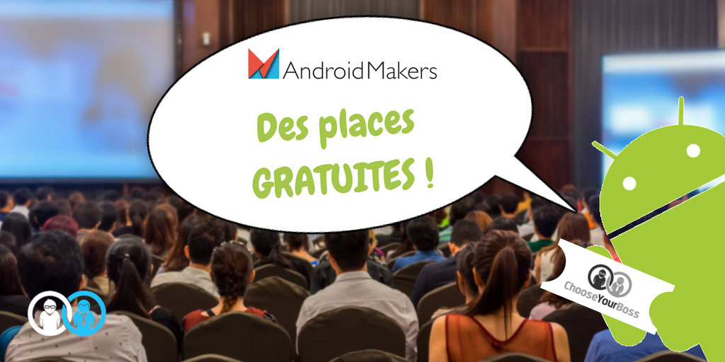 ChooseYourBoss's tweet photo. [#AndroidMakersFR 2018]
Tu souhaites avoir une place ? 🎟️
Contacte-nous en MP, le nombre est limité ! 😮 ➡️  https://t.co/wCxWwSCIzJ 
#AndroidDev https://t.co/BBVVabGPHZ