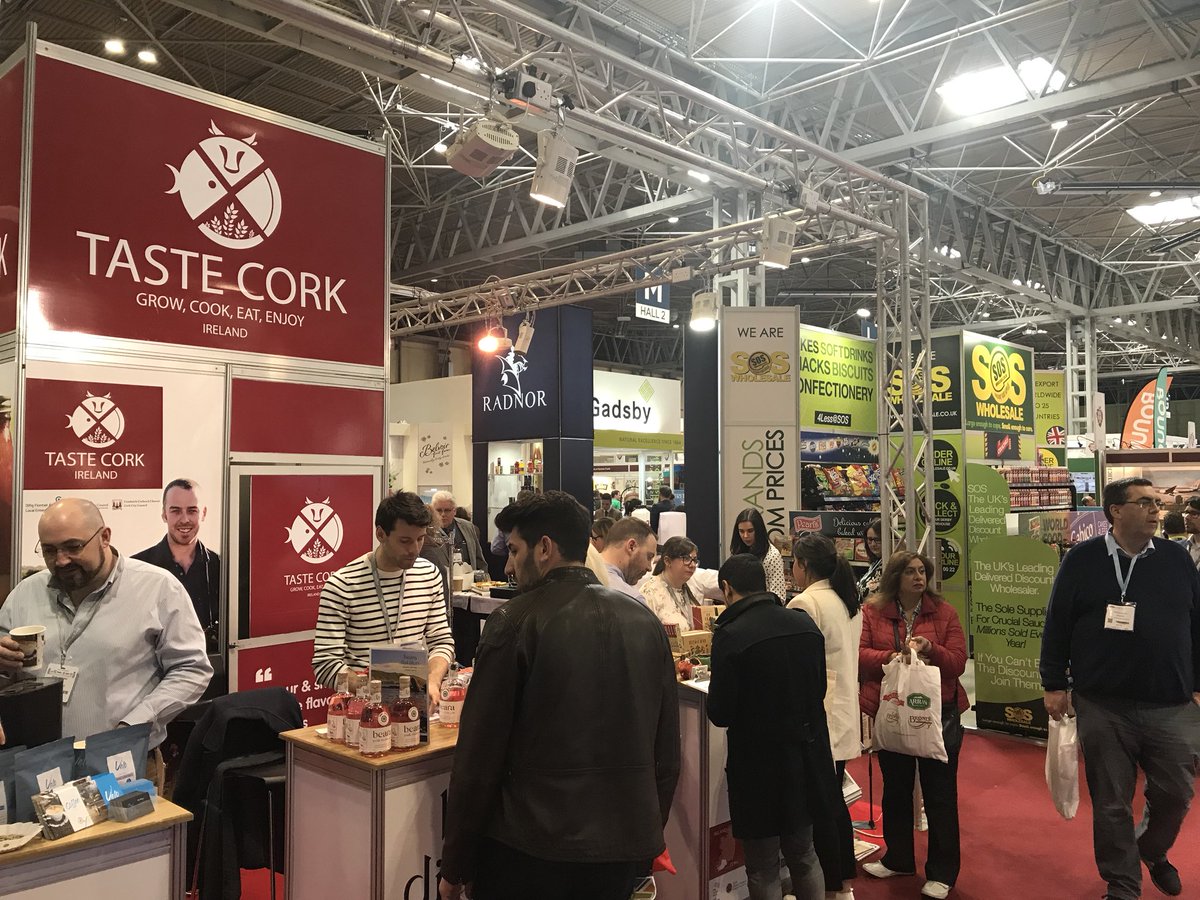 TasteCork's tweet photo. First day at #FDE2018 complete - back again at 10 tomorrow stand P190 @FoodDrinkExpo https://t.co/kTZwjRU1Dj