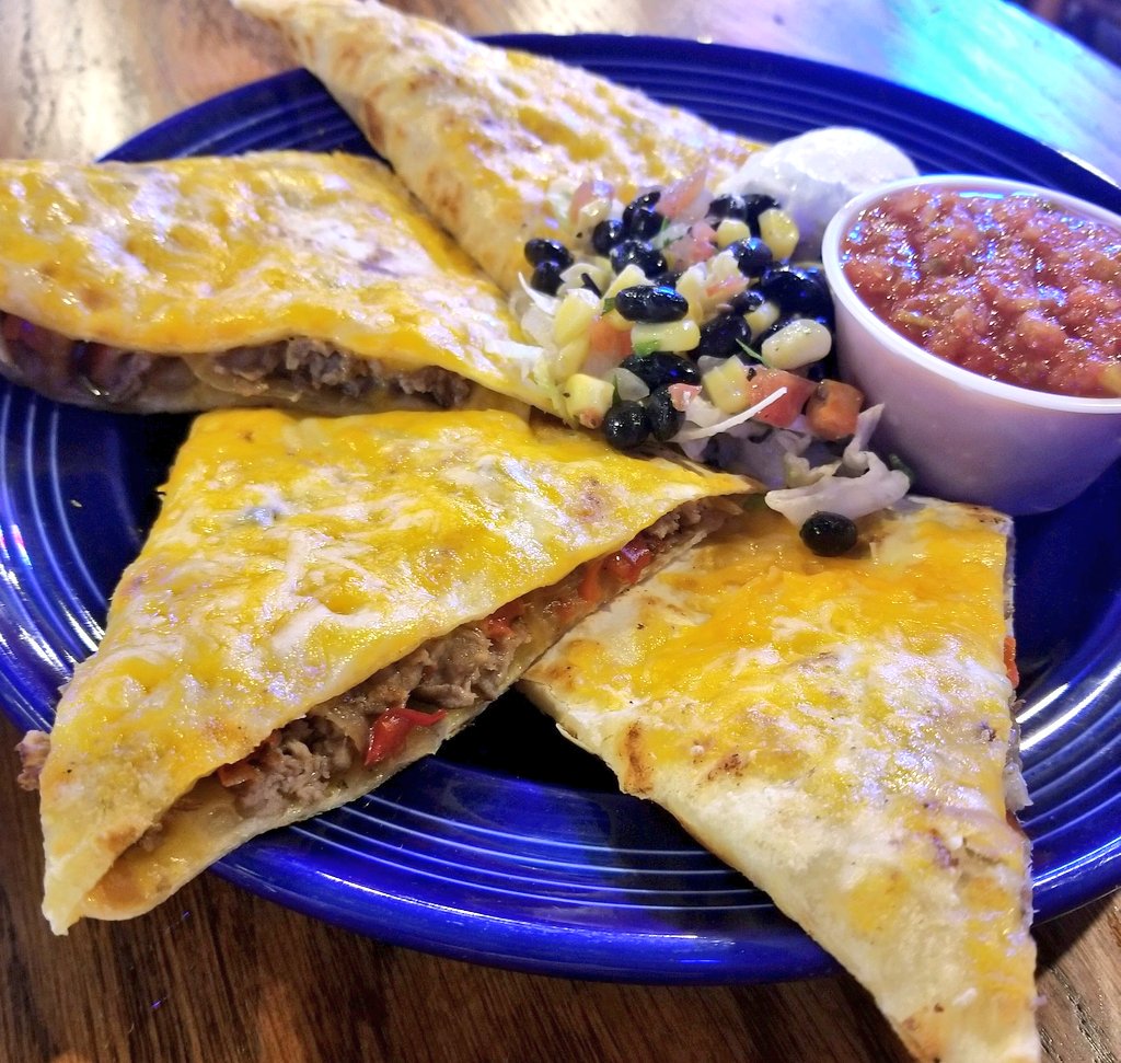 KitesBarKSU's tweet photo. Come beat your #MondayBlues with an $8 Steak Philly Quesadilla! 
It doesn't get much better than this!
#OnlyAtKites https://t.co/efviswbaxO