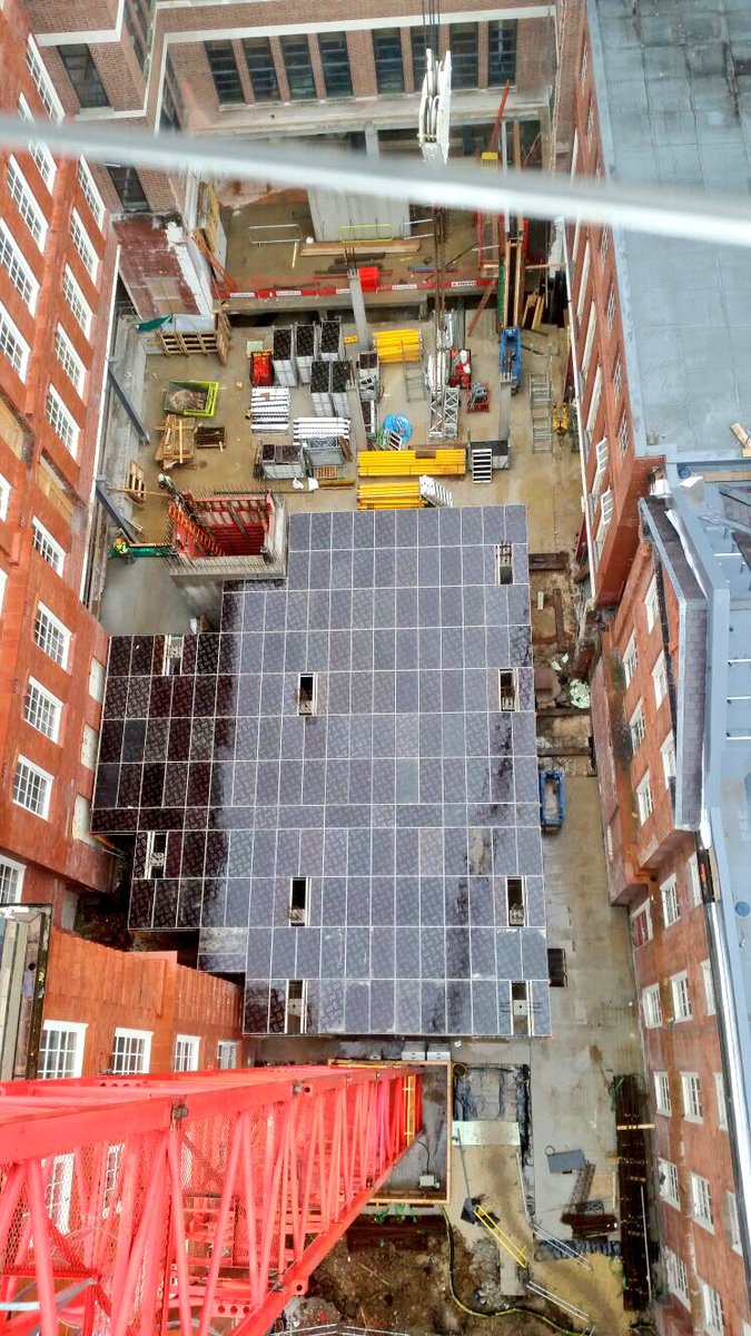 A slightly different view of the Engineering Heartspace project! This was the view from the top of the crane last week @sheffielduni @SheffEngEstates #engheartspace @IRVconstruction