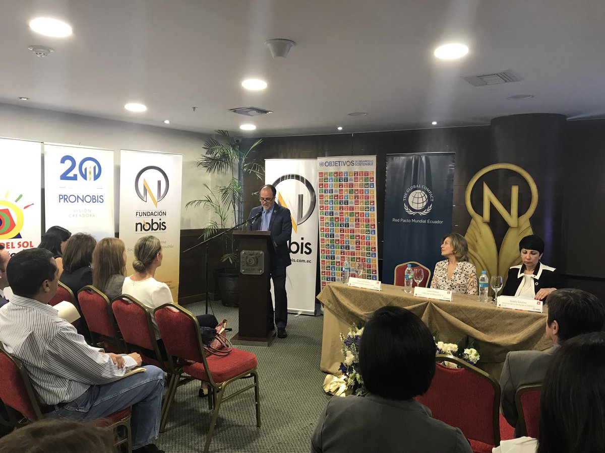 Mauricio Morillo, Presidente de #PactoGlobalEC inaugura la mesa y explica la importancia del rol empresarial en la Agenda 2030 de Desarrollo Sostenible #NobisPorLaEducación