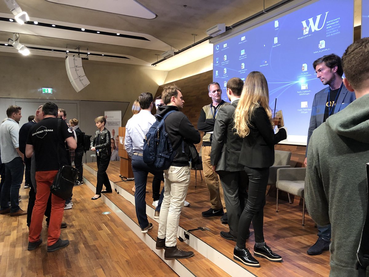 SLebur's tweet photo. End of the #Crypto42 Conference @wu_vienna... final thoughts were 2018 will be the year of #DEX, #securitytokens and #privacycoins... Sounds good to us! @zencashofficial https://t.co/EydrLJh2CD