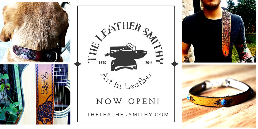 LeatherSmithy's tweet photo. The Leather Smithy store is NOW OPEN! More products are in the works. Check out the shop at https://t.co/OftXB2h26N 😀🍻 Sign up for the newsletter and get an instant discount code to be used on your total order!  #theleathersmithy #grandopening https://t.co/SxJxS8PA3d