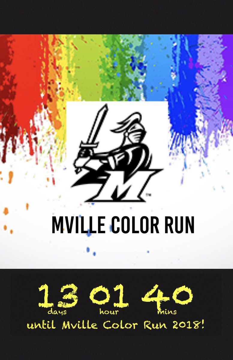 Mville_ColorRun's tweet photo. The run is just 13 days away! Don’t forget to sign up https://t.co/pG8tN3zLQ5 ❤️🧡💛💚💙💜 https://t.co/Eda9f07Ja8