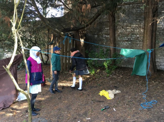 WoodhillFS's tweet photo. Key Stage 2 enjoyed getting to know the #forestschool site and made a fantastic den at their first after-school session today @WoodhillSchool https://t.co/GzNuZkPEN0