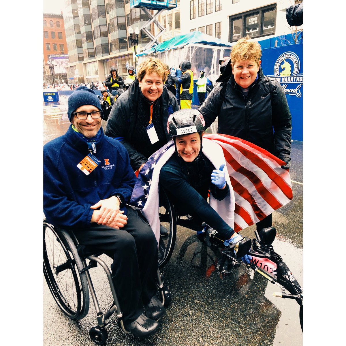 TatyanaMcFadden's tweet photo. Speechless today!!! I can’t believe I won the @bostonmarathon @jhboston26 . Today’s condition was tough but I juat tried to keep it positive the whole way. Thank you everyone for the support for the last year. It’s incredible to be back 💙 https://t.co/P8IN5D6IFz
