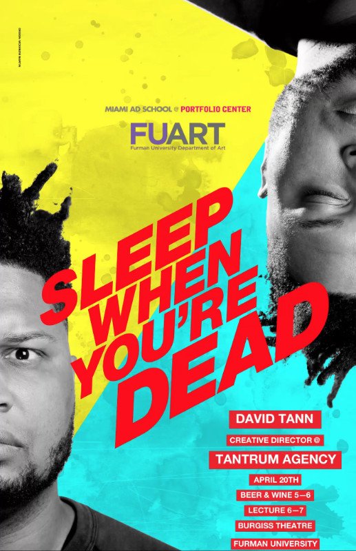 Sleep When You're Dead! Sleep When You're Dead! Join us Friday April 20th starting at 5pm. The event is FREE and open to the Greenville an Furman Community!- mailchi.mp/298e165373e4/s…