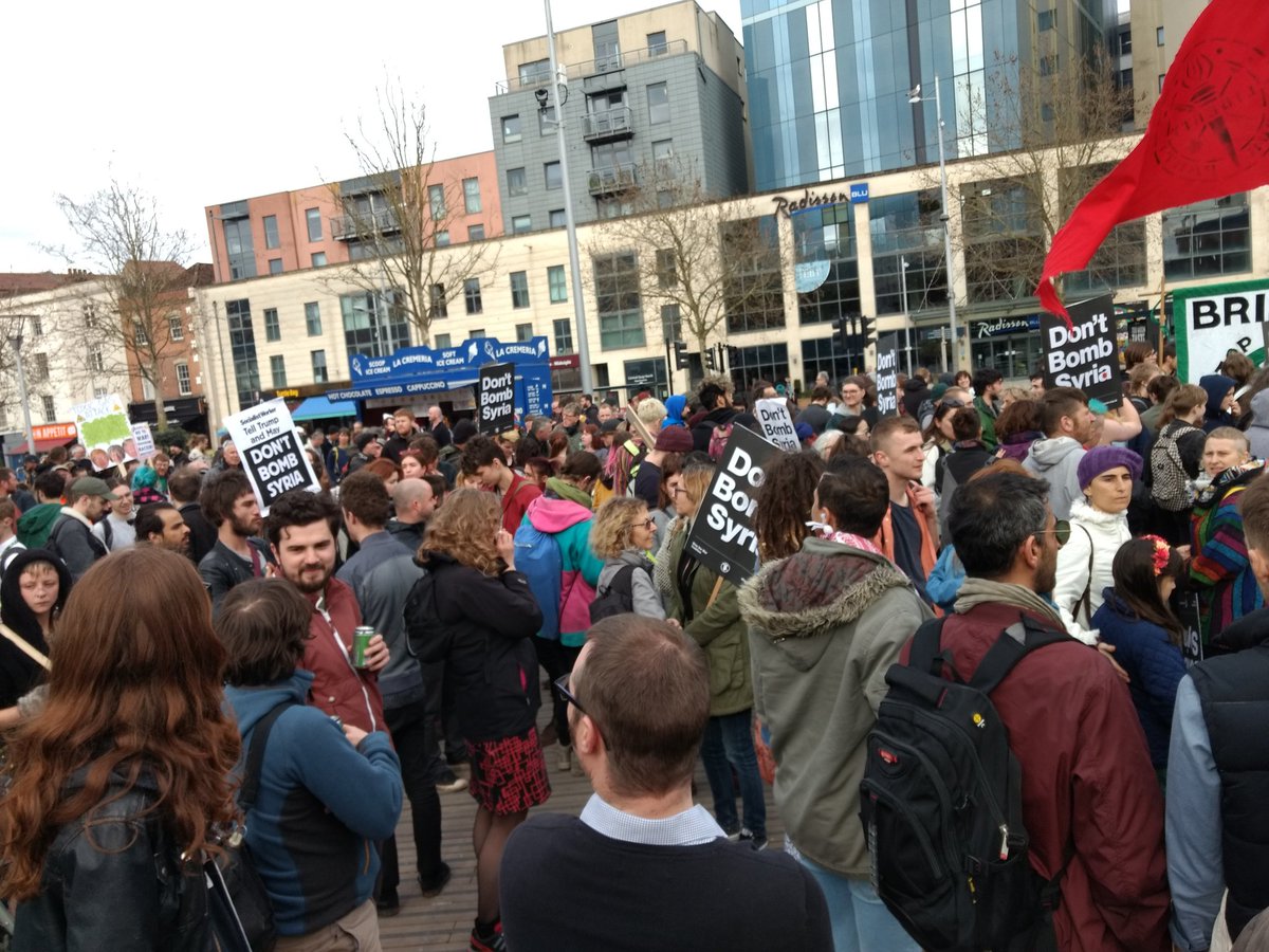 NnekaOpene1's tweet photo. Great turn out for the stop the war march in Bristol today #stopthewar #DontBombSyria #ToriesOut2018 #forthemanynotthefew https://t.co/qsi5y4FbJH
