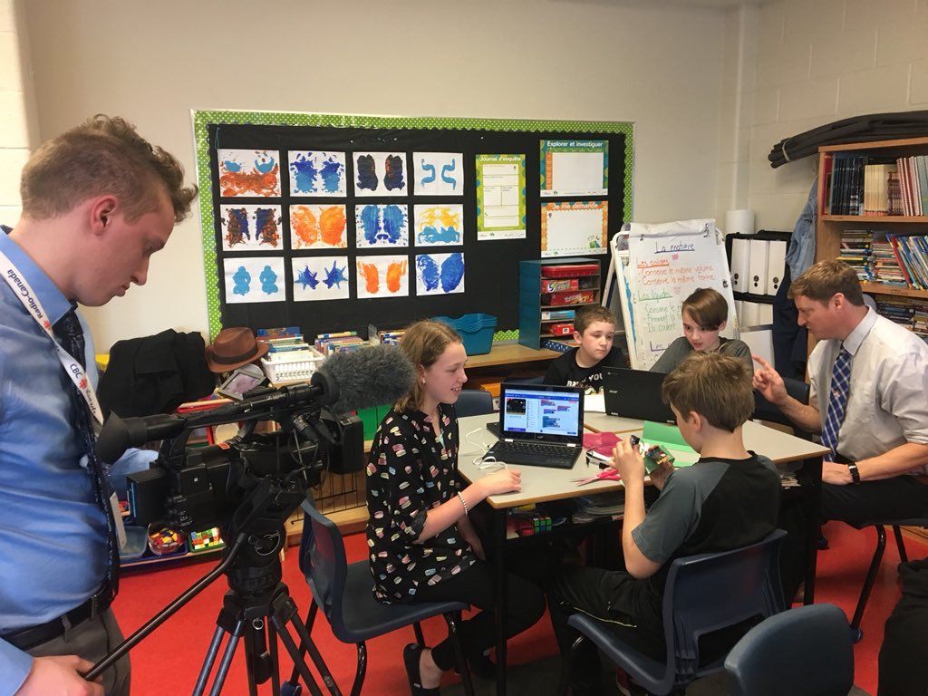 mmelee5's tweet image. We were happy to share our classroom for the announcement about the partnership w/ @brilliant_labs @EDU_GovNL @NLESDCA #codetolearn
