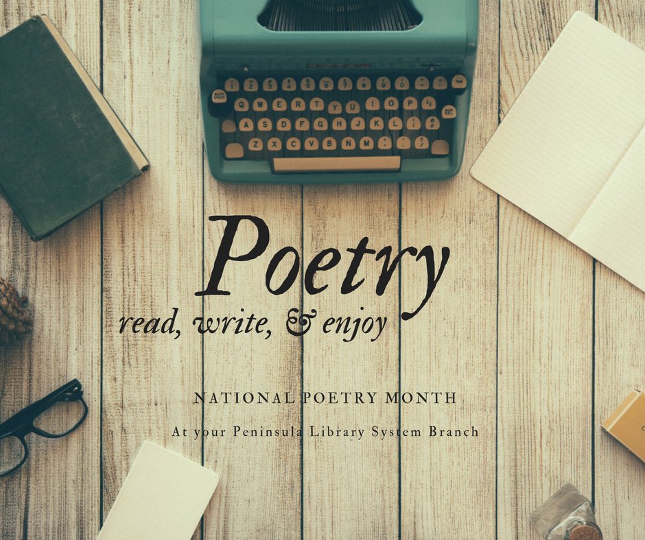 SMCLibraries's tweet photo. Need some inspiration or looking to discover your inner poet? Download #poetry #eBooks from @OverDriveLibs and start reading, writing, and enjoying it today! #NationalPoetryMonth #eResources #PLSlibraries #ExploreSMCL
https://t.co/fRxBb1HWFr https://t.co/JDiEE2DJvR