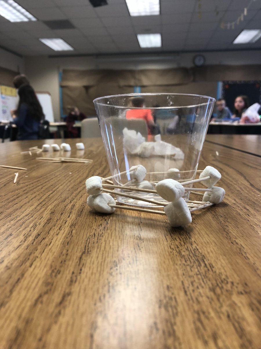 MrsBrillTweets's tweet photo. Students were tasked with designing a structure that could hold a cup filled with some math manipulatives. Our tables turned into a sticky mess, but it sure was fun! #205fun https://t.co/vP6eRGvGO5