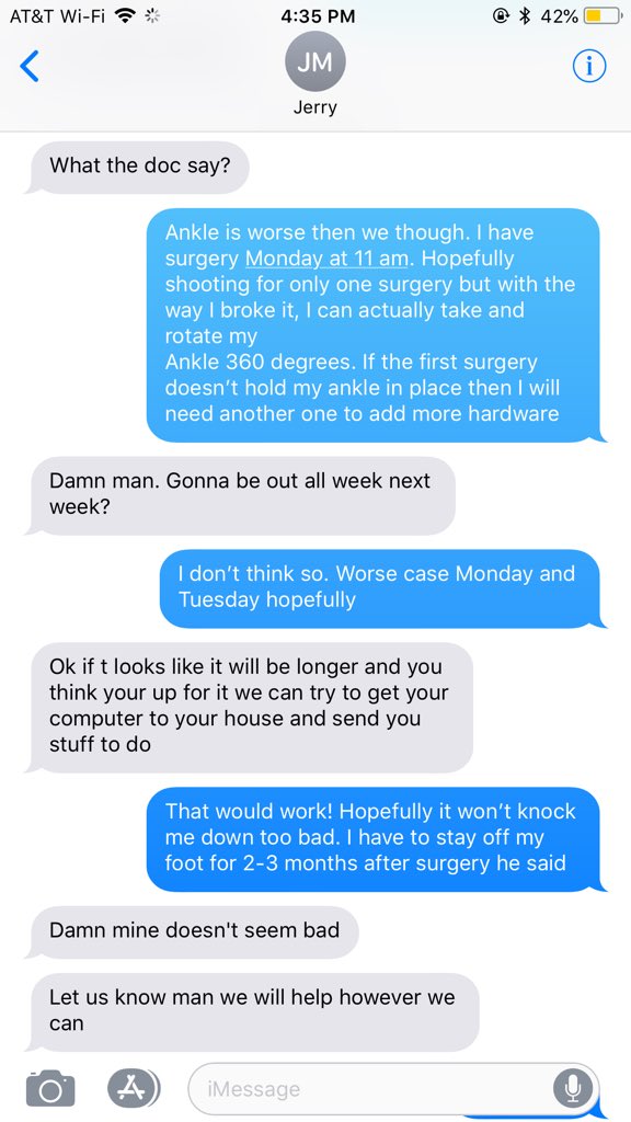 craigg107's tweet photo. When you work for the best company around and your boss is having surgery at the same time😂 https://t.co/y7ugg8QHWm