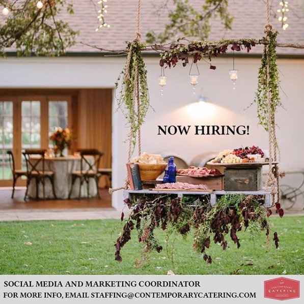 contempcater's tweet photo. We're Hiring!!!
Looking for a fun, creative, dedicated candidate to join our team! For more information, email staffing@contemporarycatering.com https://t.co/Ikz56gQQtm